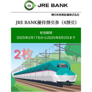 ジェイアール(JR)のJR東日本 JRE BANK優待割引券(4割引) 2枚　②(その他)