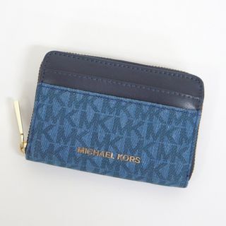 マイケルコース(MICHAEL KORS)の【MICHAEL KORS】マイケルコース コンパクト財布 ネイビー×ゴールド金具 キャンバス×レザー 32S9LF6Z0C/kr16814tg(財布)