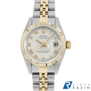 ロレックス(ROLEX)のロレックス デイトジャスト 69173 アイボリー ピラミッド ローマ W番 レディース 中古 腕時計(腕時計)