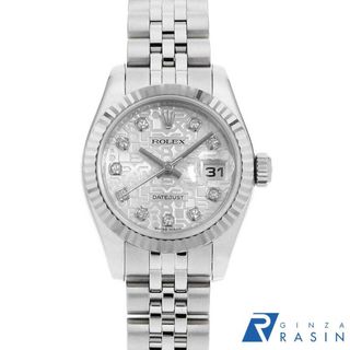 ロレックス(ROLEX)のロレックス デイトジャスト 10Pダイヤ 179174G シルバー 彫りコンピューター V番 レディース 中古 腕時計(腕時計)