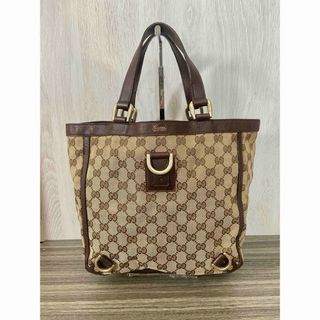 グッチ(GUCCI)のGUCCI トートバッグ GG柄　キャンバス　アビーライン　レザー　ベージュ(トートバッグ)