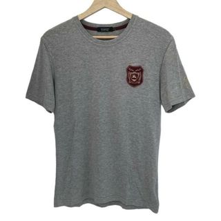 Burberry Black Label(バーバリーブラックレーベル) 半袖Tシャツ サイズ2 M メンズ - グレー×ボルドー×ゴールド クルーネック