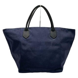 エルベシャプリエ(Herve Chapelier)のHerve Chapelier(エルベシャプリエ) ハンドバッグ レザーハンドル舟型トートM ネイビー×黒 NDライン レザー(ハンドバッグ)