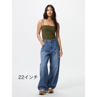 ユニクロ(UNIQLO)の【新品未使用】　UNIQLO  67ブルー　　　　　　　　　バギーカーブジーンズ(デニム/ジーンズ)