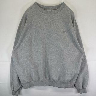 チャンピオン(Champion)の古着 チャンピオン Champion スウェット トレーナー 大きいサイズ クルーネック ワンポイントロゴ刺繍 プルオーバー  2XL  グレー メンズ(スウェット)