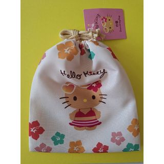 ハローキティ(ハローキティ)の【未使用】ハローキティ キティちゃん キティ 巾着 日焼け DAISO 袋(キャラクターグッズ)