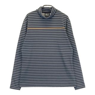 サイズ：L DESCENTE GOLF デサントゴルフ  モックネック 長袖Tシャツ ボーダー柄 グレー系 [240101490961] ゴルフウェア メンズ ストスト(ウエア)
