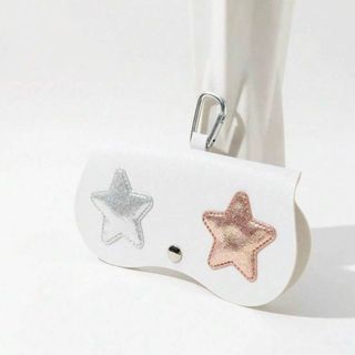 【新品♡未使用】メガネケース（サングラスケース）♡ピンクスター♡カラナビフック付
