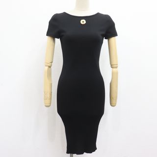シャネル(CHANEL)のITSXLT8ITT80 CHANEL シャネル ワンピース ドレス ブラック 34 P40797K02966 レディース 半袖 リブ ロングワンピース(ひざ丈ワンピース)