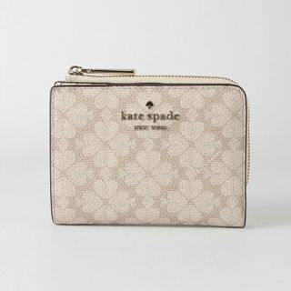 ケイトスペードニューヨーク(kate spade NEW YORK)の新品 ケイトスペード kate spade 2つ折り財布 スモールL ジップウォレット ダークベージュマルチ(財布)