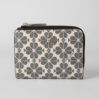 ケイトスペードニューヨーク(kate spade NEW YORK)の新品 ケイトスペード kate spade 2つ折り財布 スモールL ジップウォレット ブラックマルチ(財布)