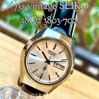 セイコー(SEIKO)の1973年4月製造 セイコー 38クォーツ Qz メンズウォッチ 動作確認済(腕時計(アナログ))