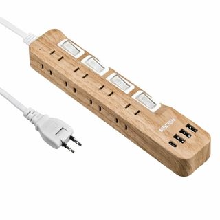 Mscienエムサイン 延長コード 2m 電源タップ usb付き 雷ガード 8A