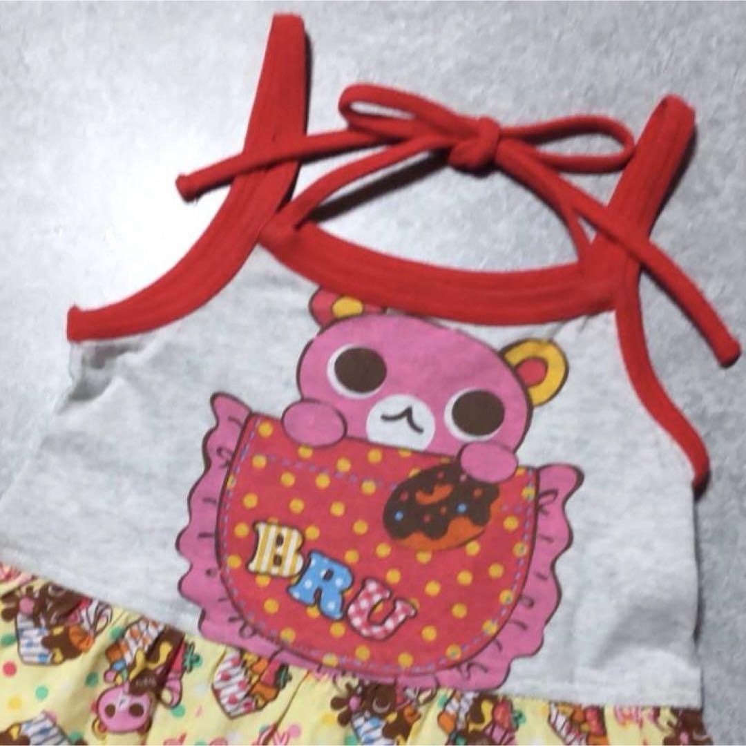 Bruyant(ブリュイアン)の希少♡新品未着用✨ ブリュイアン ふりふり ワンピース スイーツ 総柄 110 キッズ/ベビー/マタニティのキッズ服女の子用(90cm~)(ワンピース)の商品写真