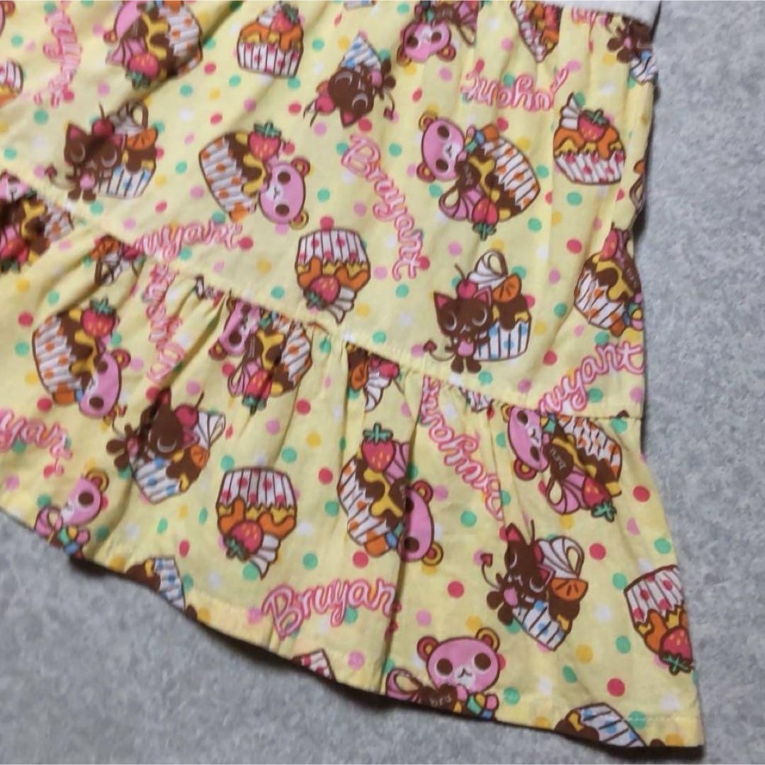 Bruyant(ブリュイアン)の希少♡新品未着用✨ ブリュイアン ふりふり ワンピース スイーツ 総柄 110 キッズ/ベビー/マタニティのキッズ服女の子用(90cm~)(ワンピース)の商品写真
