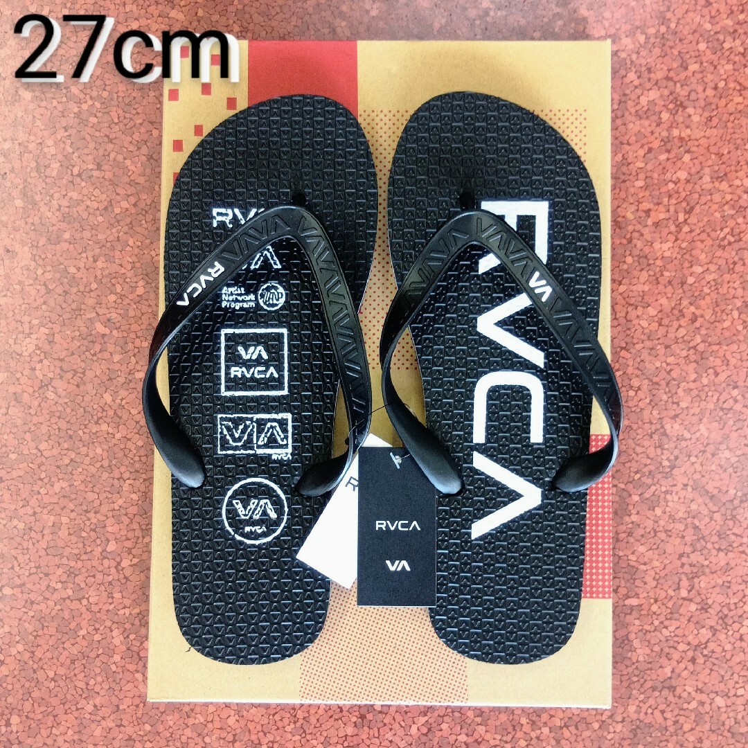 RVCA(ルーカ)の[新品] RVCA ルーカ サンダル RVCAロゴ サーフィン 27cm 黒/黒 メンズの靴/シューズ(サンダル)の商品写真