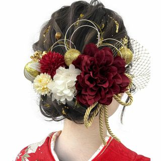 【新着商品】[JZOON] 成人式 髪飾り【10色展開】 ドライフラワー ダリア