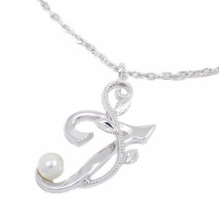ミキモト(MIKIMOTO)の【美品】MIKIMOTO ミキモト リーフ イニシャル アルファベット J ネックレス シルバー/パール(ネックレス)