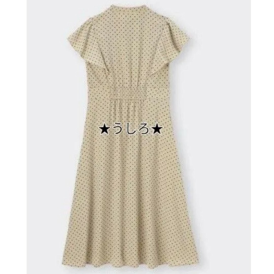GU(ジーユー)の♥新品タグ付き♥GU♥ジーユー 半袖フレアードットワンピース レディースのワンピース(ロングワンピース/マキシワンピース)の商品写真