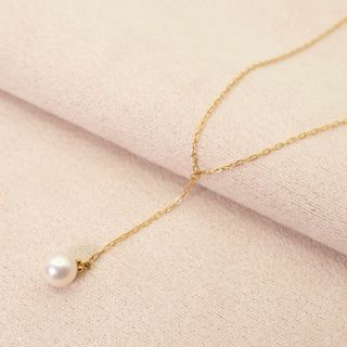 アーカー(AHKAH)のアーカー ドロップパールチェーン ネックレス K18 Y字/24-4019(ネックレス)