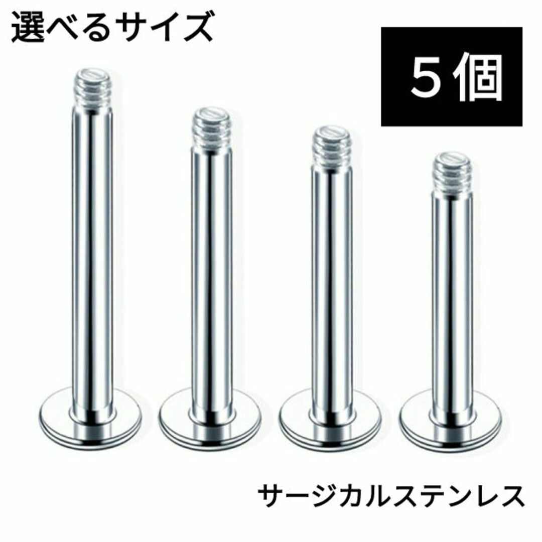 1557) ラブレット バーベル シャフト ネジ式 サージカルステンレス 5本 メンズのアクセサリー(ピアス(片耳用))の商品写真