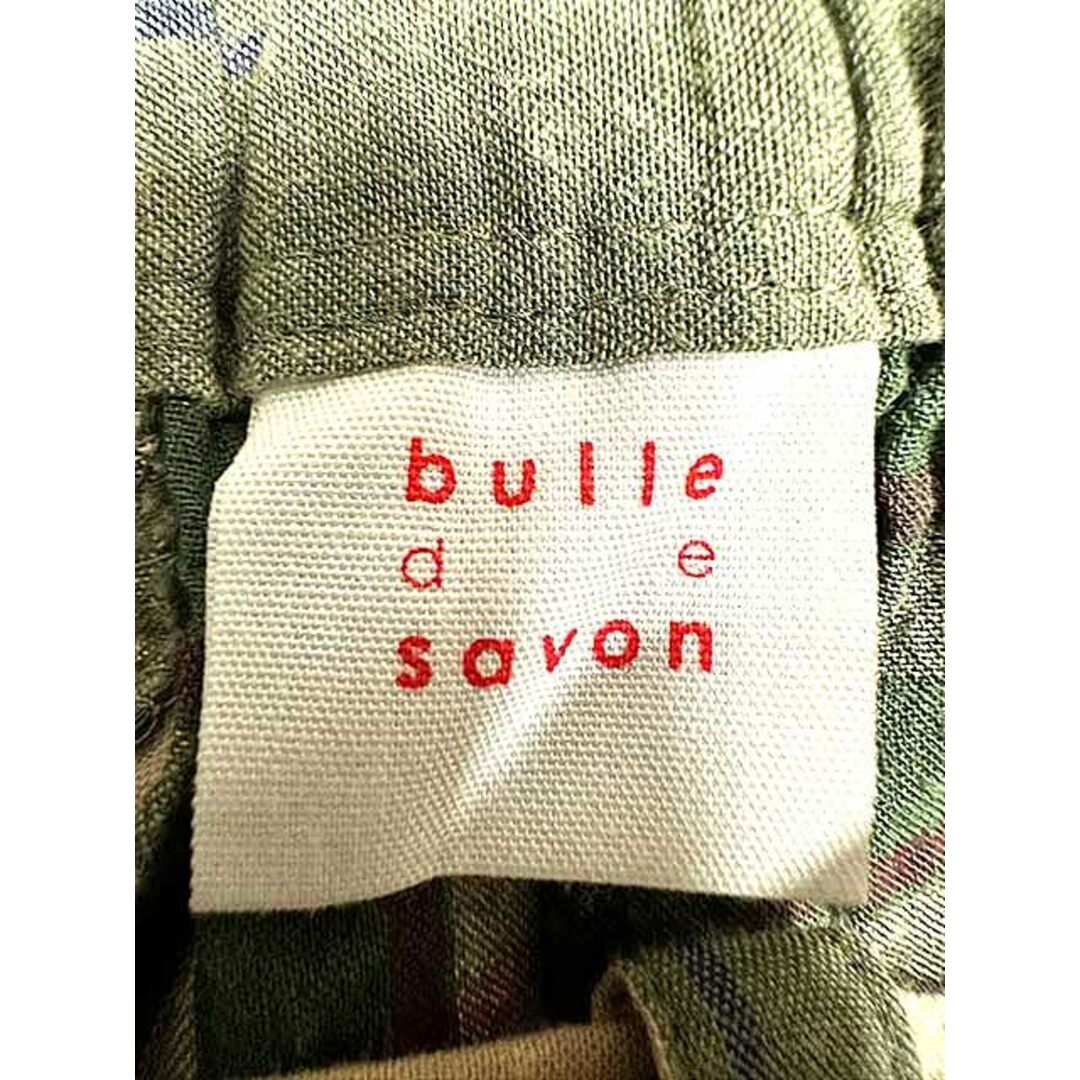 bulle de savon(ビュルデサボン)の【中古】　bulle de savon ビュルデサボン パンツ チェック レディース グリーン フリーサイズ 日本製 パッチワーク キュロット ワイド＿S28＿s-1158-r28 レディースのパンツ(ワークパンツ/カーゴパンツ)の商品写真