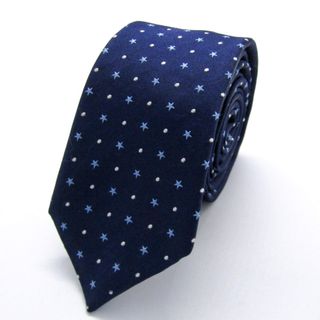 メンズビギ(MEN'S BIGI)のメンズビギ ブランド ネクタイ ドット 星柄 小紋柄 PO メンズ ネイビー MEN'S BIGI(ネクタイ)