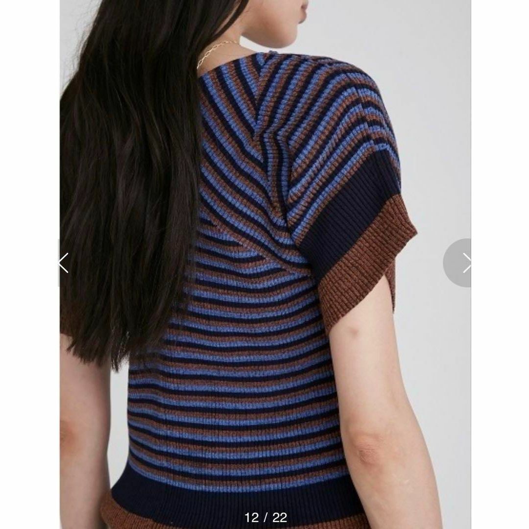 Mila Owen(ミラオーウェン)のMila Owen organicリブデザインニットトップス レディースのトップス(Tシャツ(半袖/袖なし))の商品写真
