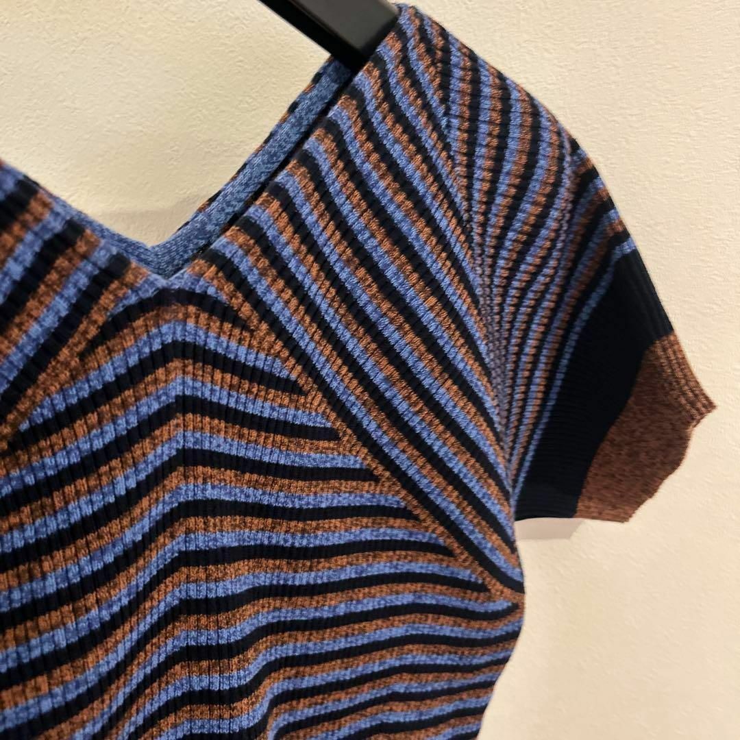 Mila Owen(ミラオーウェン)のMila Owen organicリブデザインニットトップス レディースのトップス(Tシャツ(半袖/袖なし))の商品写真