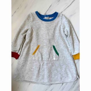 プチバトー(PETIT BATEAU)の【海外購入品】プチバトー　コットンジャージワンピース（24m/86cm）(ワンピース)