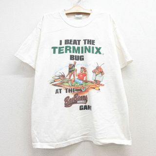 古着 半袖 ビンテージ Tシャツ キッズ ボーイズ 子供服 00年代 00s Bay Beans コットン クルーネック 白 ホワイト 25jul24(シャツ/カットソー)