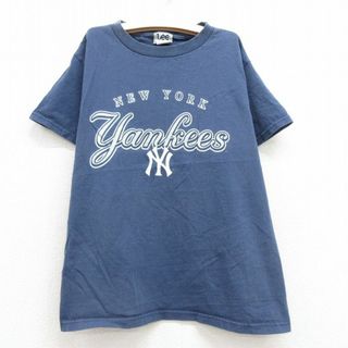 リー(Lee)の古着 リー Lee 半袖 ビンテージ Tシャツ キッズ ボーイズ 子供服 00年代 00s MLB ニューヨークヤンキース コットン クルーネック 紺 ネイビー メジャーリーグ ベースボール 野球 25jul24(シャツ/カットソー)