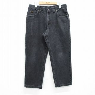 リー(Lee)のW35★古着 リー Lee ジーンズ メンズ 90年代 90s コットン USA製 黒 ブラック デニム 25jul24 中古 ボトムス ジーパン Gパン ロング パンツ(ワークパンツ/カーゴパンツ)