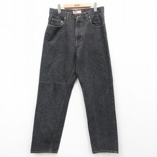 オールドネイビー(Old Navy)のW33★古着 オールドネイビー OLD NAVY ジーンズ メンズ 00年代 00s コットン 黒 ブラック デニム 【spe】 25jul24 中古 ボトムス ジーパン Gパン ロング パンツ(ワークパンツ/カーゴパンツ)