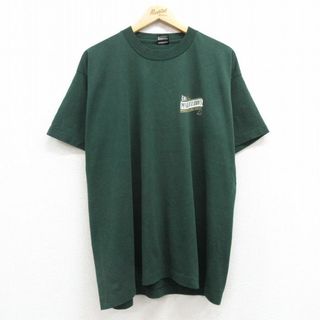 フルーツオブザルーム(FRUIT OF THE LOOM)のXL★古着 フルーツオブザルーム 半袖 ビンテージ Tシャツ メンズ 90年代 90s Dr.MCGillicuddys クルーネック USA製 緑 グリーン 25jul24 中古(Tシャツ/カットソー(半袖/袖なし))