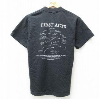 フルーツオブザルーム(FRUIT OF THE LOOM)のS★古着 フルーツオブザルーム 半袖 ビンテージ Tシャツ メンズ 00年代 00s First Acts 仮面 クルーネック 黒 ブラック 25jul24 中古(Tシャツ/カットソー(半袖/袖なし))