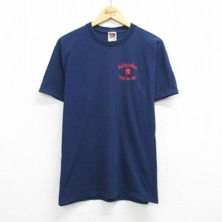 フルーツオブザルーム(FRUIT OF THE LOOM)のL★古着 フルーツオブザルーム 半袖 ビンテージ Tシャツ メンズ 00年代 00s Building Excellence コットン クルーネック 紺 ネイビー 25jul24 中古(Tシャツ/カットソー(半袖/袖なし))