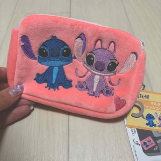 ディズニー(Disney)の7/26まで　新品　スティッチ　エンジェル　マルチ　ティッシュ　ケース　ポーチ(ポーチ)