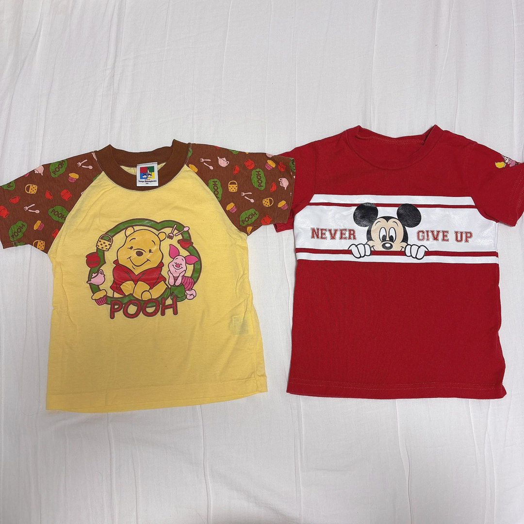 Disney(ディズニー)のミッキー　プーさん　Tシャツ　100 ディズニー　半袖　赤　ディズニーランド　夏 キッズ/ベビー/マタニティのキッズ服男の子用(90cm~)(Tシャツ/カットソー)の商品写真