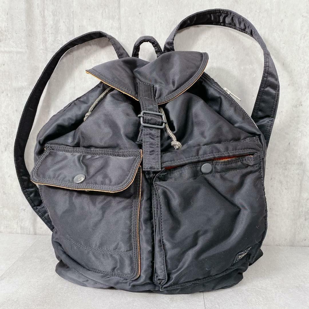 Y796 吉田カバン PORTER TANKER リュックサック デイバッグ 黒 レディースのバッグ(リュック/バックパック)の商品写真
