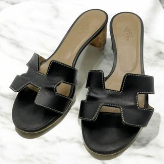 HERMES - ⭐️良品⭐️ エルメス オアジス 36 サンダル Hロゴ ブラック