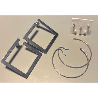 キュービックジルコニア　樹脂ピアスセット＋オマケピアス(ピアス)