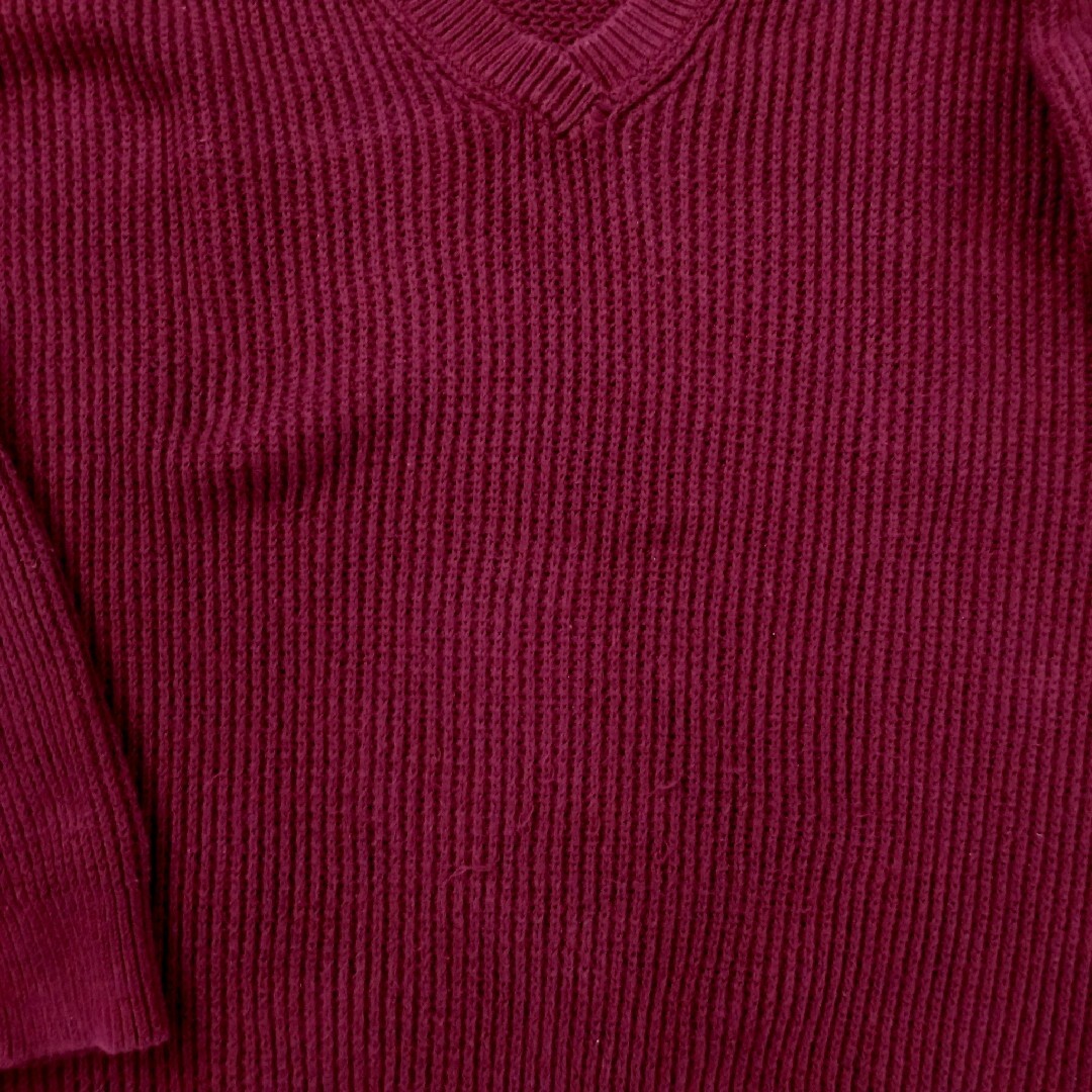 UNIQLO(ユニクロ)のUNIQLO オーバーサイズ Vネックセーター Lサイズ ワインレッド ユニクロ レディースのトップス(ニット/セーター)の商品写真