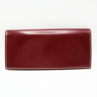 Flathority フラソリテｨ シェルコードバン レザ― カードホルダー付き 二つ折り 長札入れ 長財布 ボルドー/ベージュ M07-k158(長財布)