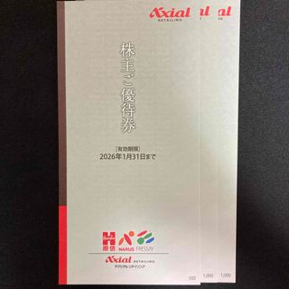 アクシアルリテイリング株主優待　2,500円分(ショッピング)