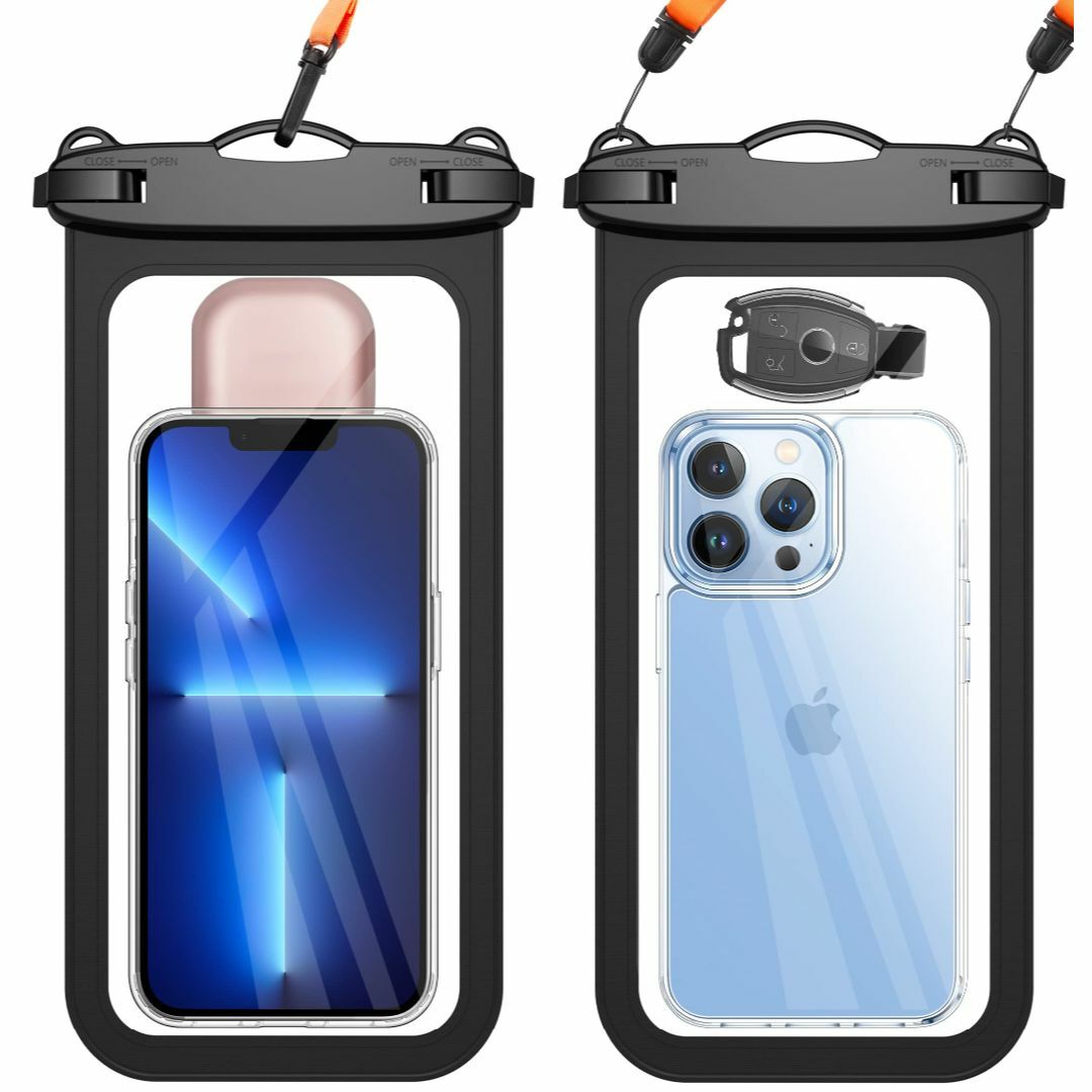 【カバー】2枚セット 防水ケース スマホ用 8インチ以内 完全防水 海 プール  スマホ/家電/カメラのスマホアクセサリー(その他)の商品写真