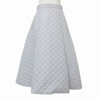 トッコ(tocco)のトッコ 美品 ポケットパール付きエンボスキルティングタックフレアスカート(ロングスカート)