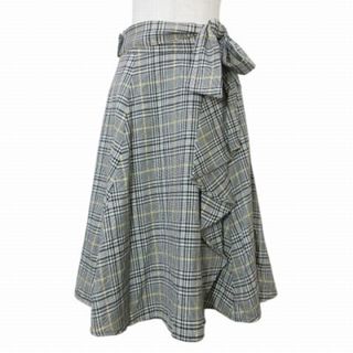 アプワイザーリッシェ(Apuweiser-riche)のアプワイザーリッシェ 17AW グレンチェックフレアスカート ラップ風 ひざ丈 (ひざ丈スカート)