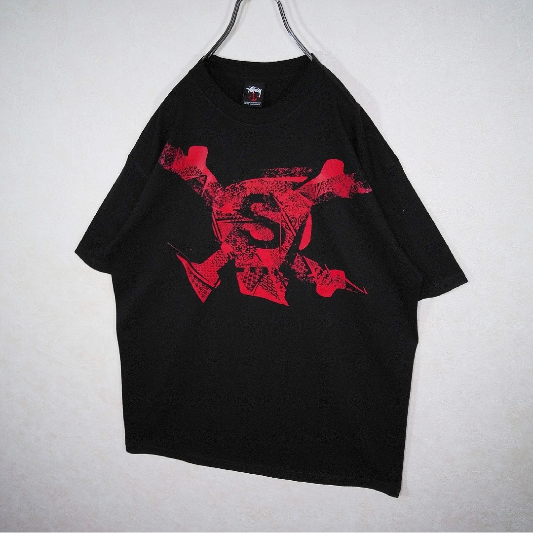 STUSSY(ステューシー)の《STUSSY/ステューシー》00s　ヴィンテージ　スカル　ロゴ　Tシャツ　黒 メンズのトップス(Tシャツ/カットソー(半袖/袖なし))の商品写真