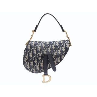 クリスチャンディオール(Christian Dior)の極美品 Christian Dior クリスチャンディオール サドルミニバッグ ハンドバッグ M0456CTZQ オブリーク ネイビー 中古 4b004869(ハンドバッグ)